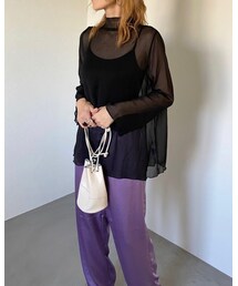 CFT. | BOTTLENECK SHEER BL/BLACK (シャツ/ブラウス)
