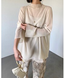 CFT. | BOTTLENECK SHEER BL/CREAM(シャツ/ブラウス)