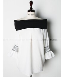       前へ次へ拡大画像を表示       おススメメールを送る大量一括購入のお問い合わせ      ボヘミアンステッチオフショルブラウス(シャツ/ブラウス)