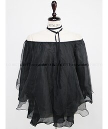 シフォンレイヤードオフショルブラウス(シャツ/ブラウス)