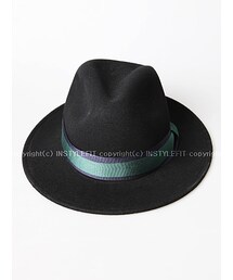 ユニークリボンディテールツバ広ハット(ハット)