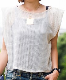 Handmade | Dot no-sleeve tops(シャツ/ブラウス)