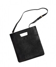 VII&CO | 黑色皮質紋路手提反折方包(トートバッグ)