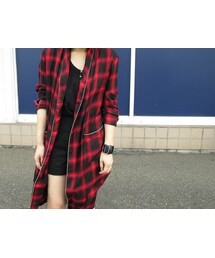 jouetie | オンブレーチェックパイピングガウン(その他アウター)