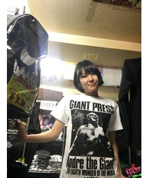 ハードコアチョコレート | ジャイアント・プレス/アンドレ・ザ・ジャイアント（圧殺ホワイト）(Tシャツ/カットソー)