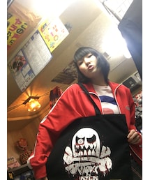 ハードコアチョコレート | 流血スカルトートバッグ(ブラック)(トートバッグ)