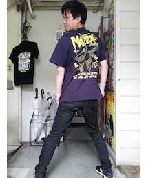 ハードコアチョコレート | 月刊ムー －ナスカの地上絵－（コロラダネイビークラックプリント）(Tシャツ/カットソー)