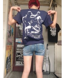 ハードコアチョコレート | ”南海の黒豹”リッキー・スティムボート（バックハンド・ネイビー）(Tシャツ/カットソー)