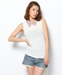 Kastane | 【Kastane】シャツ衿ノースリーブ(Tシャツ/カットソー)