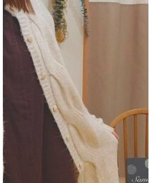 Samansa Mos2 | ケーブルロングカーディガン(カーディガン/ボレロ)