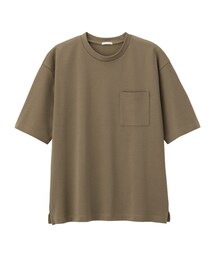 GU | ポンチクルーネックT(5分袖)(Tシャツ/カットソー)