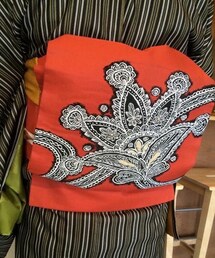 帯 | リサイクル屋さんでみつけた赤い帯(和装小物)