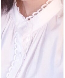 ZARA | スカラップトリム付きポプリシャツ(シャツ/ブラウス)