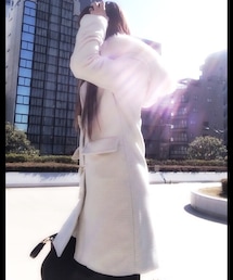 chiecolate♡ | White duffel coat♡side
(ダッフルコート)
