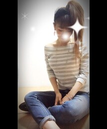 Heather | Off shoulder boarder knit♡
(ニット/セーター)