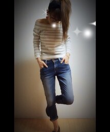 Heather | Off shoulder boarder knit♡
(ニット/セーター)