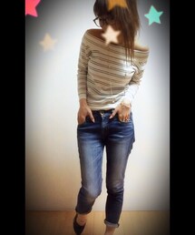 Heather | Off shoulder boarder knit♡
(ニット/セーター)