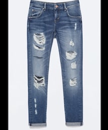 ZARA | Damage boyfriend denim♡
(デニムパンツ)