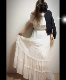 oui，Ayano Ruban | Cotton race maxi dress♡
(ワンピース)