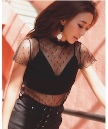 eimy istoire | dot tule blouse♡ (シャツ/ブラウス)