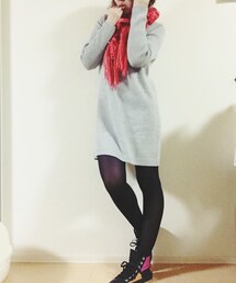 UNIQLO | グレーのニットワンピです(*^^*)(ワンピース)