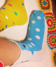 ジンベエザメに噛まれるくつした(ソックス/靴下)