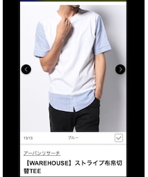 URBAN RESEARCH | ストライプ布帛切替TEE(Tシャツ/カットソー)