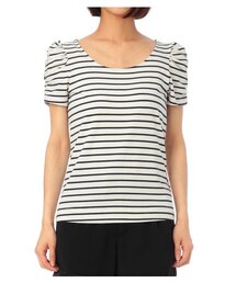 MINIMUM | ギャザースリーブボーダーTシャツ(Tシャツ/カットソー)