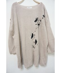 leto korea 破損補釘亮片綴長針織洋(ニット/セーター)