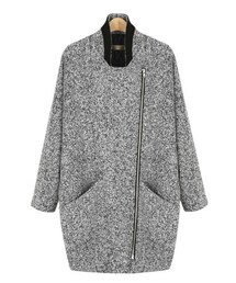 a052 leto korea 秋冬款部落客款帥氣大翻領配色外套(深灰、淺灰) 現貨中(ダッフルコート)