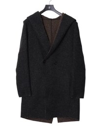 NO ID. | ウールモッサフーデットロングコート(その他アウター)