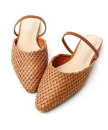D+AF ポインテッドトゥ ストロー調ミュールパンプス(サンダル)