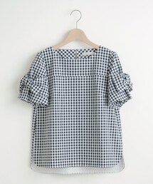 Perle Peche | 袖リボンブラウス(シャツ/ブラウス)