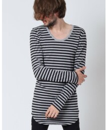 NOID. | C天竺ボーダーラウンドU/NロンT(トップス)