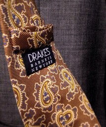 DRAKE'S | ドレイクスペイズリー黄色タイ(ネクタイ)