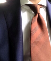 DRAKE'S | ドレイクスシャドーレジメン茶タイ(ネクタイ)