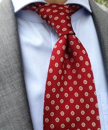 BASSETT WALKER | バセットウォーカー小紋タイ赤(ネクタイ)