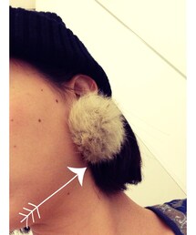 ポンポン | ピアス（片耳用）