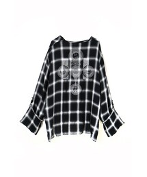 PARADOX | MUSULIN TOP (BLACK-CHECK)(Tシャツ/カットソー)