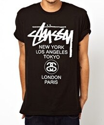 STUSSY | Stussy Print Cotton T-Shirt(Tシャツ/カットソー)
