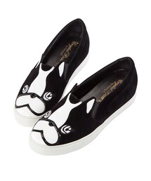 gracegift | 復刻Hippie狗臉內增高休閒鞋(モカシン/デッキシューズ)