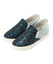 gracegift | Hippie鐵牌碎石拼接內增高休閒鞋(モカシン/デッキシューズ)