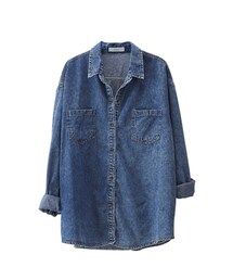 gracegift | 街頭女孩 韓國雙口帶襯衫外套(デニムジャケット)