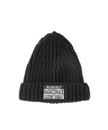 gracegift | 街頭感 韓國字母針織反摺毛帽(ニットキャップ/ビーニー)