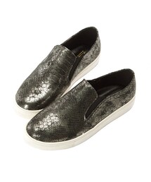 gracegift | 韓國微光閃耀蛇紋休閒鞋(モカシン/デッキシューズ)