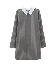 gracegift | 可愛學院條紋圓領短洋裝(ワンピース)