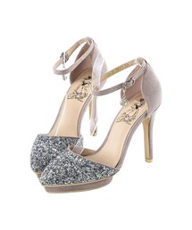 gracegift | 貝兒玫瑰飾釦繫踝跟鞋(パンプス)