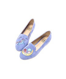 gracegift | 雙子星不對稱電繡樂福鞋(モカシン/デッキシューズ)