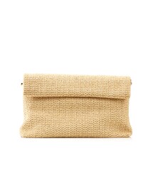 gracegift | 韓國熱情島嶼草編翻折捲編手拿包(トートバッグ)