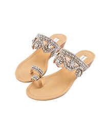 手工縫製水鑽夾腳涼鞋(サンダル)